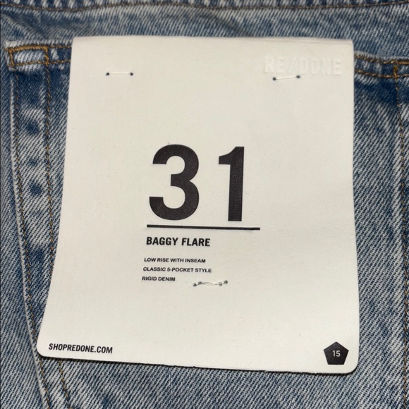 Re/Done Baggy Flare Low-Rise Denim Jeans Oaji Indigo Size 31 NWT NEW $345 - Picture 8 of 9